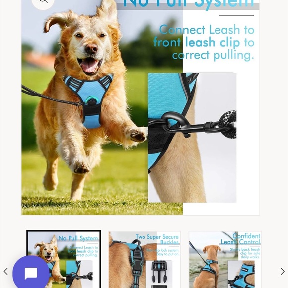 NWT Rabbitgoo dog harness blue.size small, adjustable and reflective - Picture 5 of 13